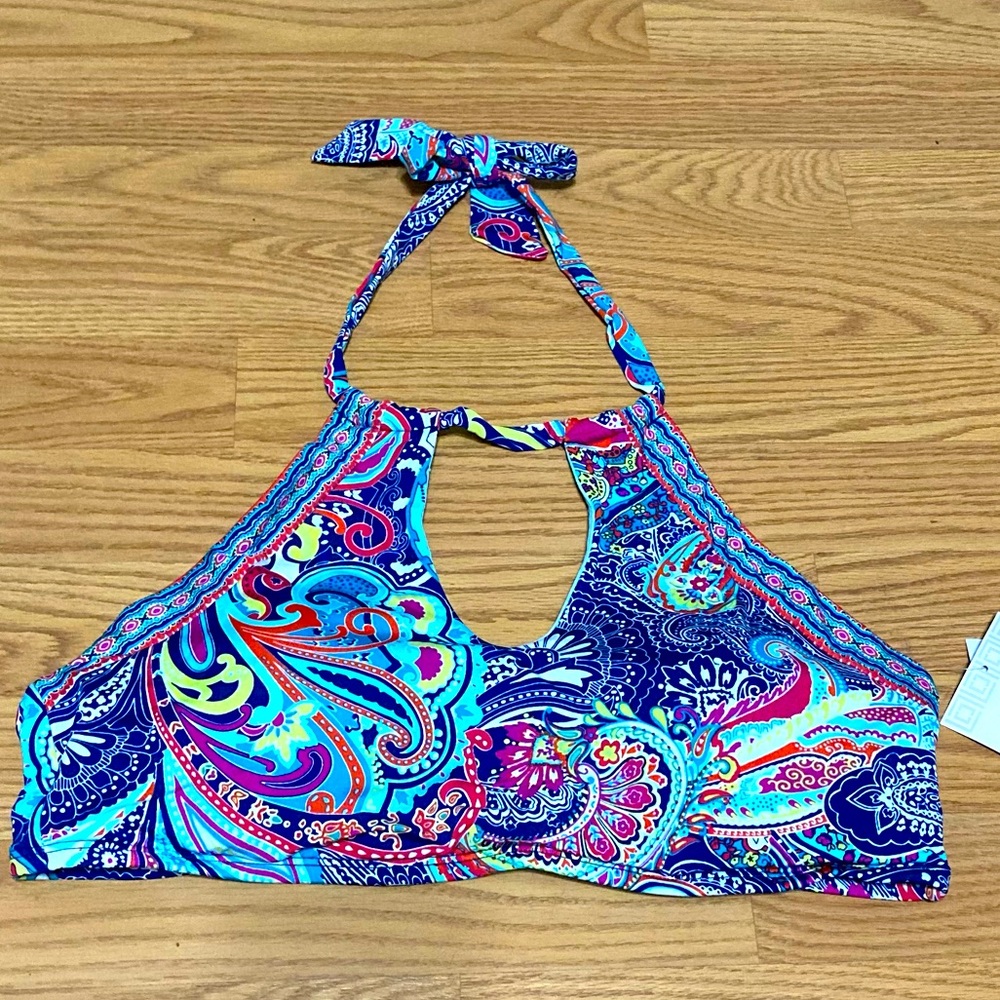 LIZ CLAIBORNE New Floral Bra Swimsuit Top